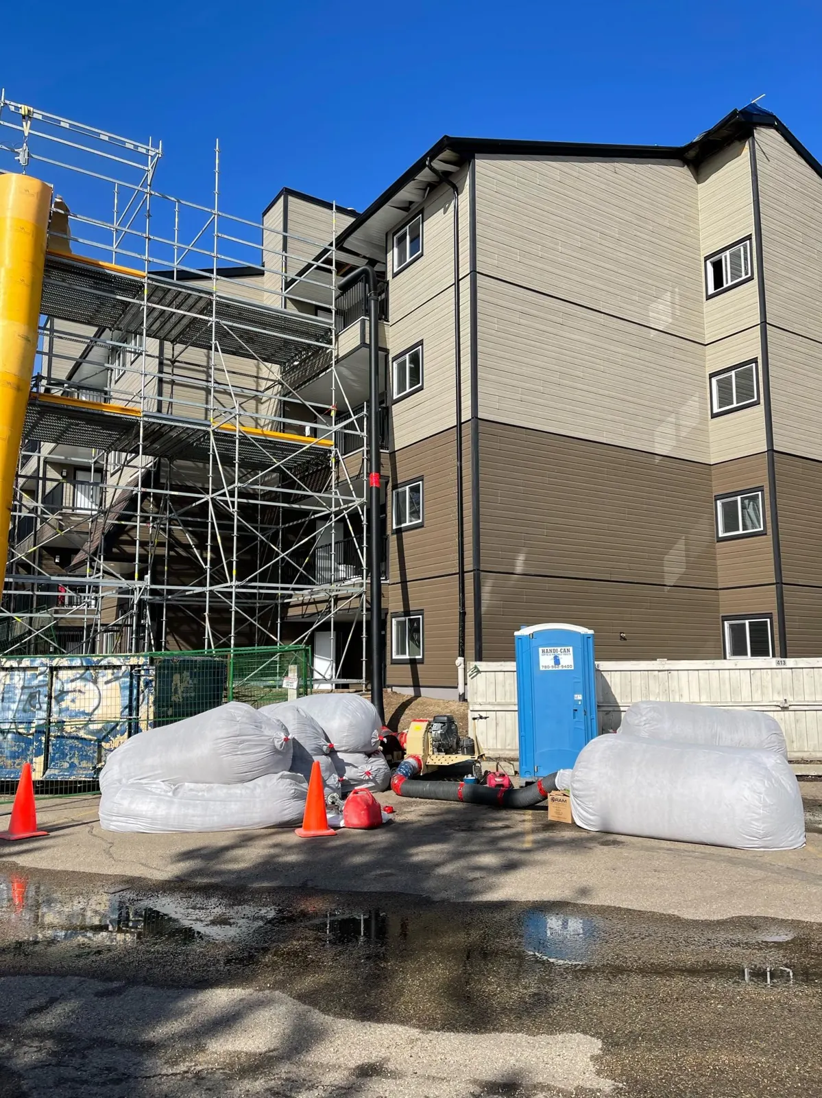 Large multi-unit building under construction
